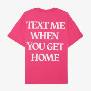 Text Me Tee-Pink With White